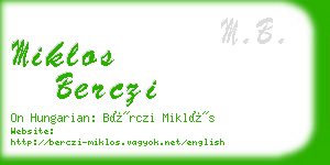 miklos berczi business card